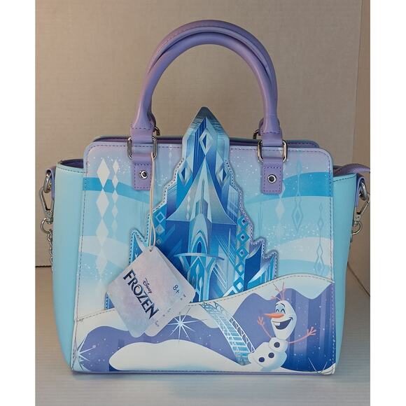 Loungefly Disney Frozen Shoulder Bag - Blue and Purple - Picture 2 of 7